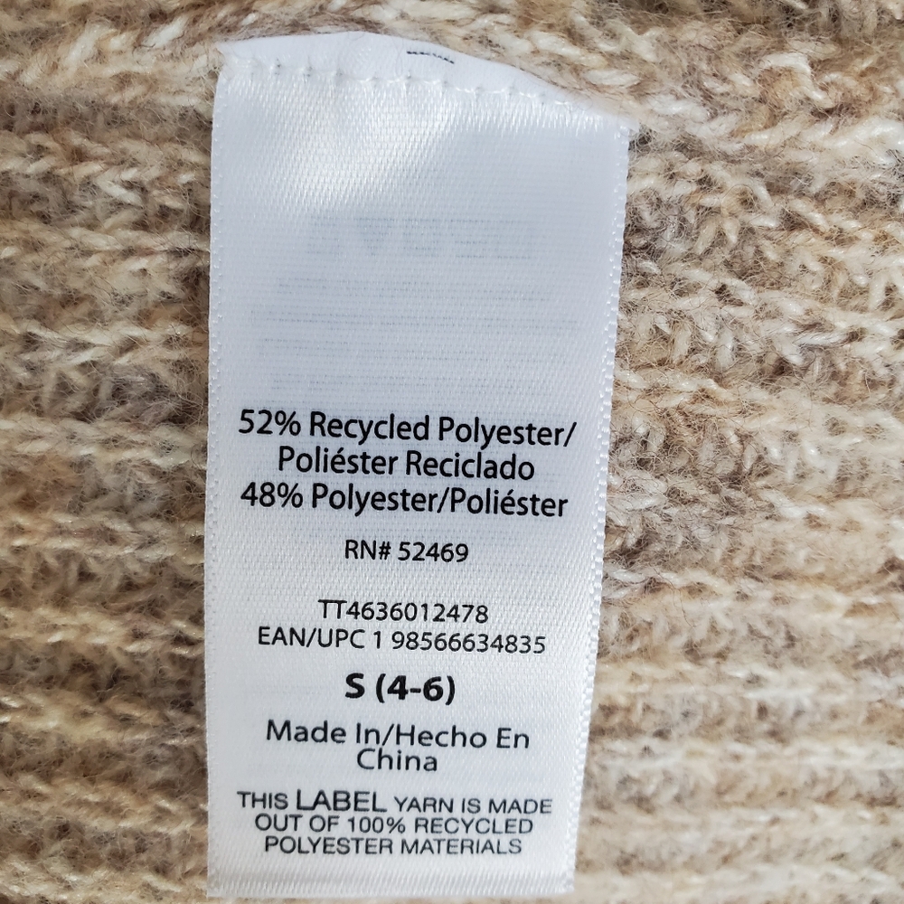 S 4-6 Open Front Beige Cardigan New - Picture 5 of 7